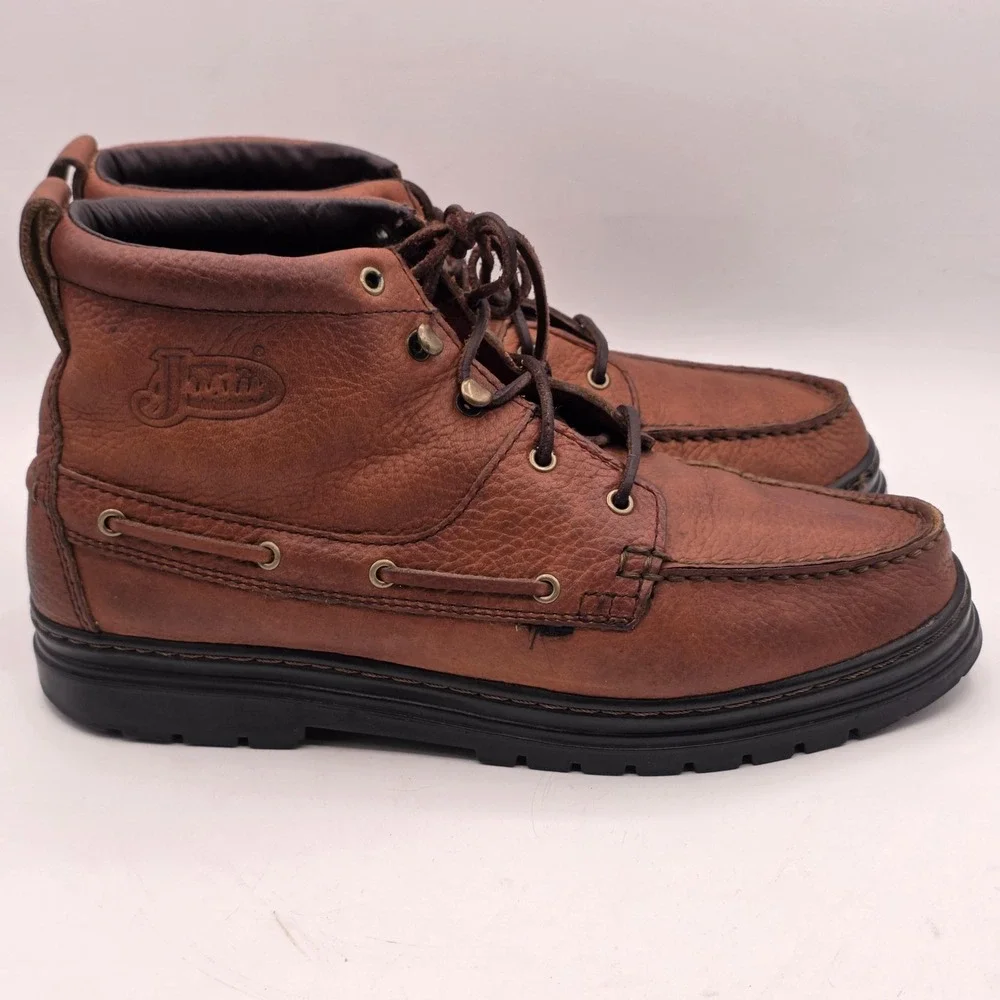 Justin Boots Mens 11 Brown Leather Chukka Moc Toe Ankle Lace Up Casual 991 Rodeo